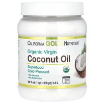 California Gold Nutrition, Superfood, Cold-Pressed Organic Virgin Coconut Oil, 54 fl oz (1.6 L) white