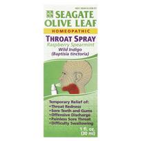 Seagate, Olive Leaf Throat Spray, Raspberry Spearmint, 1 fl oz (30 ml) beige