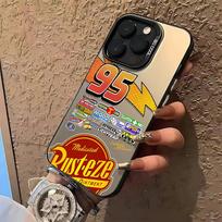 Automobiliai L-Žaibas Makvynas 95 Telefono dėklas iPhone 17 16e 16 15 14 13 12 11 mini Pro Max X XR XSMAX Air Plus Anti-drop Matinis iPhone 16e beige