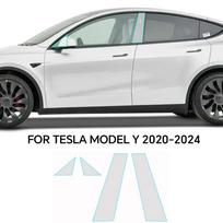 For Tesla Model Y 2020-2026 Model Y Juniper 2025 2026 A B Pillars Paint Protection Film TPU PPF Clear Bra Anti-scratch Kit Model Y 2020-2024 gray