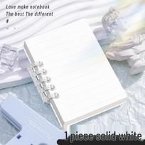 A7 Portable Loose-Leaf Pocket Diary - Daily Planner with Detachable Lined, Grid, and Blank Pages white