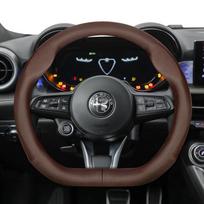 Tinka Alfa Romeo itin plonai kvėpuojančiai odinei vairo apdangalai Tinka 159 147 Gt Giulietta Mito Giulia Stelvio Tonale 156 8C black