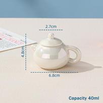 Home Decor Mini Chinese Kung Fu Tea Set With Ceramic Teapot Kettle and Teacup for Office Kitchen Table A2 beige