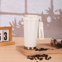 Lily Insulated Stainless Steel Coffee Cup: Stylish, Double-Walled, Portable with Lanyard, Ideal for Gifts 550ml gray