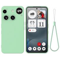 Prabangus skysto silikono dėklas Nothing Phone 3 telefonui, matinės tekstūros, atsparus smūgiams, minkštas apsauginis rėmelis, su dirželiu, Funda for Nothing Phone3 A024 Nothing Phone (3) žalia