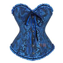 Sexy Wedding Corset Waist Trainer Body Shaper Push Up Bust Support XXXXXXL tamsiai mėlyna spalva