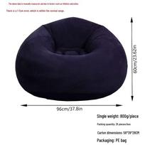 Lazy Inflatable Flocked Sofa Recliner for Outdoors & Office Sofa (bag) blue