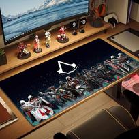 Assassin Creed spalvos pelės kilimėlis Didelė žaidimų stalo pagalvėlė Neslystantis nešiojamojo kompiuterio planšetinio kompiuterio didelis pelės kilimėlis XXL kilimėlis Mini PC žaidimų kilimėlis su užrakintu kraštu 30cmx60cm(11.8x23.6inch) brown