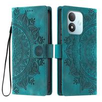 dėl Xiaomi Redmi Note 17 5G,17 4G Mandala raižyto PU odos atverčiamas piniginės tipo dėklas telefonui Redmi Note 17 5G žalia