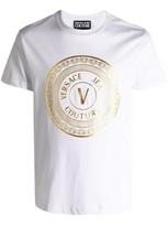 VERSACE JEANS COUTURE MARGUČIŲ SPAUSDINIMO MARŠKINĖLIAI-BALTI. Unisex marškinėliai XXXL white