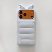 Mielos šviesiai mėlynos spalvos 3D angelo sparnų pūkinės striukės telefono dėklas, skirtas iPhone 18 Promax 17 16 15 14 Pro Max, atsparus smūgiams galinis dangtelis for iPhone 18 promax brown