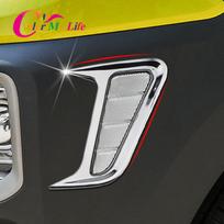 Color My Life ABS Chrome for Hyundai Kona Kauai 2017 -  Side Turning Signal Lights Sequins Trim Fog Lamp Cover gray