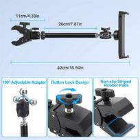 Mic Music Stand Tablet Phone Holder Aluminum Mountfor 4.7-13.5  Ipad Pro Air Iphone Surface juoda