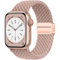 Nylon Braided Strap For Apple Watch ultra 2 Band 49mm 44mm 40mm 45mm 46mm 41mm magnetic Bracelet iWatch series se 7 3 5 6 8 9 10 42 44 45 49 S10-46mm beige