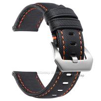 Aukščiausios kokybės burės drobės laikrodžio dirželis Panerai, Seiko laikrodžiams 20mm 22mm 24mm 26mm Laikrodžio juosta Nailono Odos Vyriška Juosta Audinio Apyrankė 26mm black