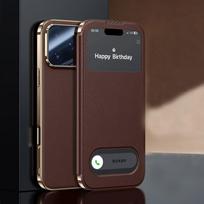Originalios odos dėklas iPhone 17 Pro Max, magnetinis langelis, Coque for iPhone17 17Pro, atverčiamas dangtelis su apsauga kamerai iPhone17 kava