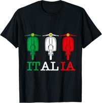 Italia Vintage Scooter Moped T-Shirt Streetwear Clothing Streetwear Funny Mens Clothing Harajuku Short Sleeve Tee S red