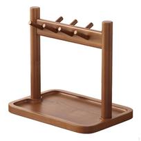 Valet Tray Stand Wooden Organizer Vintage Charm for Entryway brown