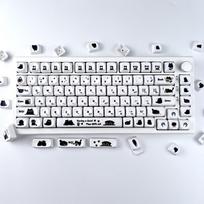 MAIMOOO Kitties Keycaps Hide-and-Seek White Black Simple Cute Cat Keycap Moa PBT Kawaii AJAZZ Aula Keyboard Key Cap white