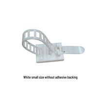 Self-Adhesive Adjustable Cable Organizer and Clip Bundle Small White (No Adhesive)
