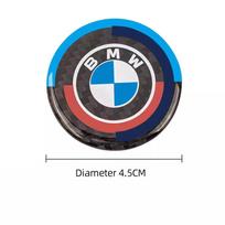 1PC Carbon Fiber Car Emblem Multimedia iDrive Knob Sticker For BMW X1 X2 X3 X5 X4 X6 X7 G30 G20 G32 G11 G12 F40 F30 F20 F10 F34 black