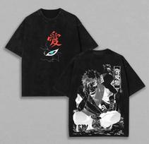 Gaara T-shirt Naruto Manga Tee Vintage Washed Retro Anime Harajuku Streetwear Mens Graphic Clothes Top Fashion 2026 Summer New M gray