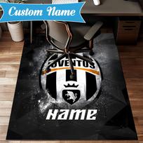 Individualus vardas Juventus futbolo kilimas Žaidimų kilimas, Grindų kilimėlis miegamajam svetainei prieangio kilimas, Namų dekoro idėja dovana Kalėdoms gimtadieniui 150cmx200cm