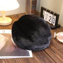 Audinės kepurės Elegantiškos moteriškos kepurės Viso audinės kailio kepurės Tikro kailio kepurės Žiemos šiltos kepurės L（58-60cm） juoda