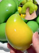 Handmade Mango Stress Relief Ball, Crispy Sound, Temperature Controlled Color Change, Colorful Mango Soft And Cute Stress Relief