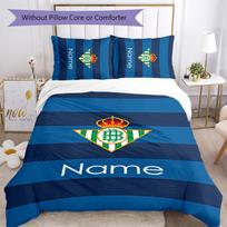 3pcs Custom Name Real Betis Balompié Bedding Set Duvet Cover Closure Includes 1 Duvet Cover & 2 Pillowcases for All Seasons Bedroom Decor 140cmx200cm