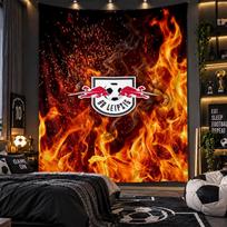 Sieninis gobelenas RB Leipzig Futbolo spaudinio audinys svetainei, miegamajam, namų dekoravimui 100cmx150cm red
