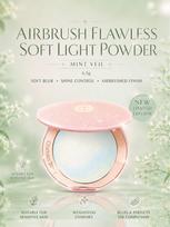 Charlotte Tilbury Airbrush nepriekaištingos apdailos pudra | Matinis, išlyginantis efektas | Mėtų atspalvis | 6,5 g / 0,22 oz. Mint Veil Powder 6.5g white
