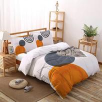 Mid Century Bohemian Abstract Duvet Cover Set Geometric Luxury Bedding Sets Tropical Palm Tree Plant Comforter Cover Set 2/3Pcs EU Single(135*200cm)3pcs gray