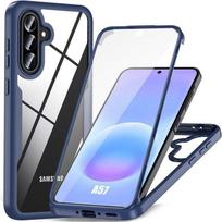 Coque pour Samsung Galaxy A57 5G, Protection Intégrale Avant TPU et Arrière PC - Bleu Marine mėlyna