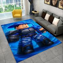 Animacinis R-Robloxs Žaidimų Žaidėjo Kilimas Kilimas Žaidimų Kambariui Miegamajam Svetainei Sofai Namų Dekoras, Vaikų Plotas Kilimas Neslystantis Grindų Kilimėlis 40x60cm blue