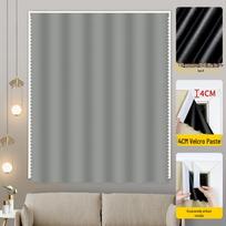 Velcro užtamsinanti užuolaida: Saulės skydelis be gręžimo mažoms langams ir nuomojamiems būstams 50cm x 120cm tamsiai pilka spalva