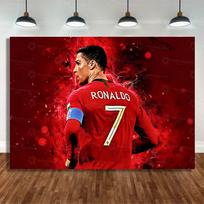 Nauja CR7 Gimtadienio Dekoracija Futbolo Superžvaigždės Šventės Reikmenys Futbolo Šventės Smulkmenos Staltiesė Lėkštė Popierinė Taurė Fonas as the picture showe red
