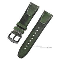 18mm 20mm 22mm Retro natūralios odos laikrodžio apyrankė Tudor siuvinėjimui Vintažinė apyrankė Seiko Karvės odos dirželis Rolex 22mm black