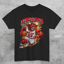 CHICAGO BULLS Player Art LOGO Unisex T Shirt XL gray