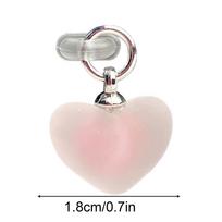 Heart Shaped Phone Dust Plug Heart Pendant for Type-C Smart Phone Universal Phone Accessories white
