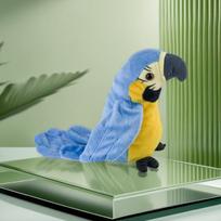 Talking Macaw Parrot Plush Toy Stuffed Animal That Repeats What You Say Electronic Record Animated Speaking Bird Pet for Kids mėlyna