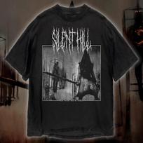 Summer Unisexs Pure Cotton Vintage Silent Hill 2 Tshirt Streetwear Oversized Loose And Breathable Suitable For Everyday Wear L gray