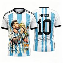 Messi 10 numerio futbolo marškinėliai gerbėjui atminimo dovana Vasaros sportiniai vyriški marškinėliai 3XL black