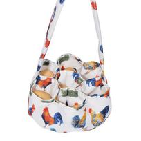 Eggs Collection Bag with Cushioned Bottom and 7 Pockets for Chicken and Duck Eggs Transport Farm and Home Use white