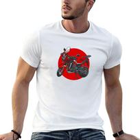 Motorcycle CRF1000 Africa Twin / Dot Red T-Shirt Mechanic Work Tee Shirt S white