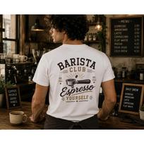 Barista Club Espresso Yourself T Shirt Coffee Lover Vintage Soft Versatile Casual Graphic Fashion Breathable Stylish M brown