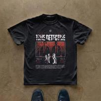 True Detective Vintage TV Show Bootleg Graphic T‑Shirt Unisex Cotton Short Sleeve Men Women Retro Crime Drama Fan Casual Tops 3XL black