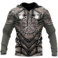 Madingi Retro vyriški gobtuvai Vikingo vilko ir drakono tatuiruotės 3D spausdinti vyriški megztiniai unisex vintažinis ilgomis rankovėmis 4XL gray