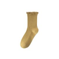 Female Spring and Autumn Pure Cotton Fungus Lace In The Tube Pile Socks 1 pair imbieras