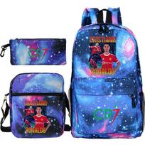 C. Ronaldo studentiška kuprinė + maža rankinė per petį + pieštukinė - trijų dalių kuprinė School bag 3-piece set